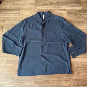 AXIOM Men Blue Button Down Long Sleeve Shirt Size L‎